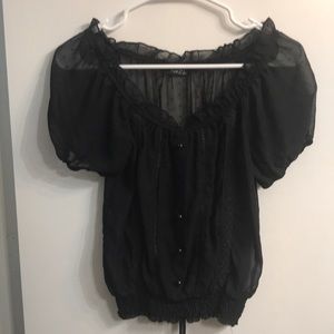 Black crop top blouse
